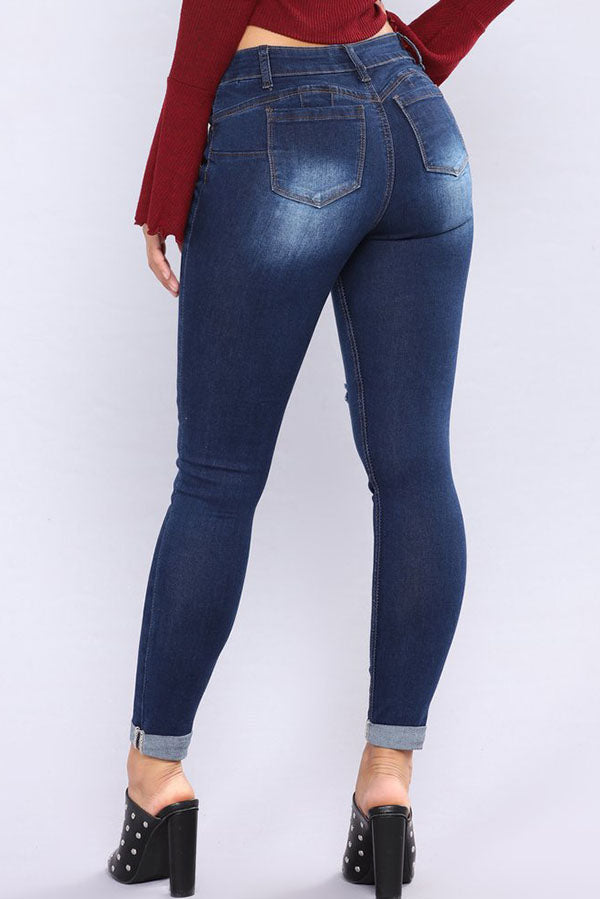 Ladies Fashion Hip Lift Slim Pants Ladies Skinny Stretch Jeans Trousers