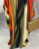 Orange Tie Dye Print Asymmetrical Cami Dress