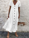 White Plus size Casual Dress
