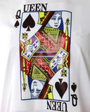 Red White Playing Card Print Short Sleeve Top Shorts Set
