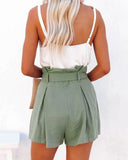 Ruched High Waist Eyelet Tied Detail Shorts