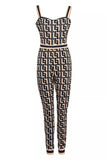 Black khaki Sexy Casual Print Split Joint Backless Square Collar Skinny Jumpsuits