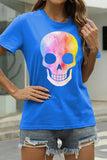 Fashion Casual Skull Head Print Basic O Neck T-Shirts
