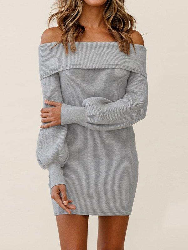 New style ribbed dress for autumn and winter