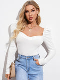 Bubble long-sleeved one-piece collar slim T-shirt