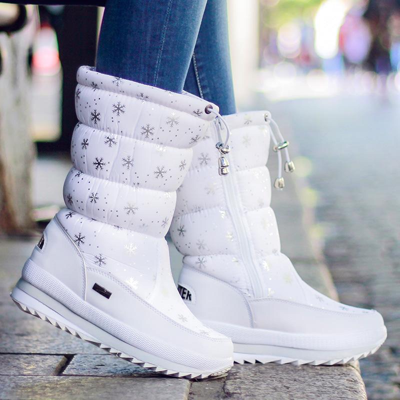 Snowflake design snow boots